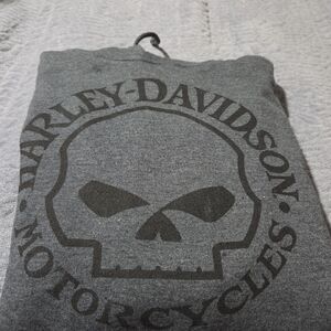 Harley-Davidson Charcoal Skull Hoodie Sweatshirt,Womens,Size S,New